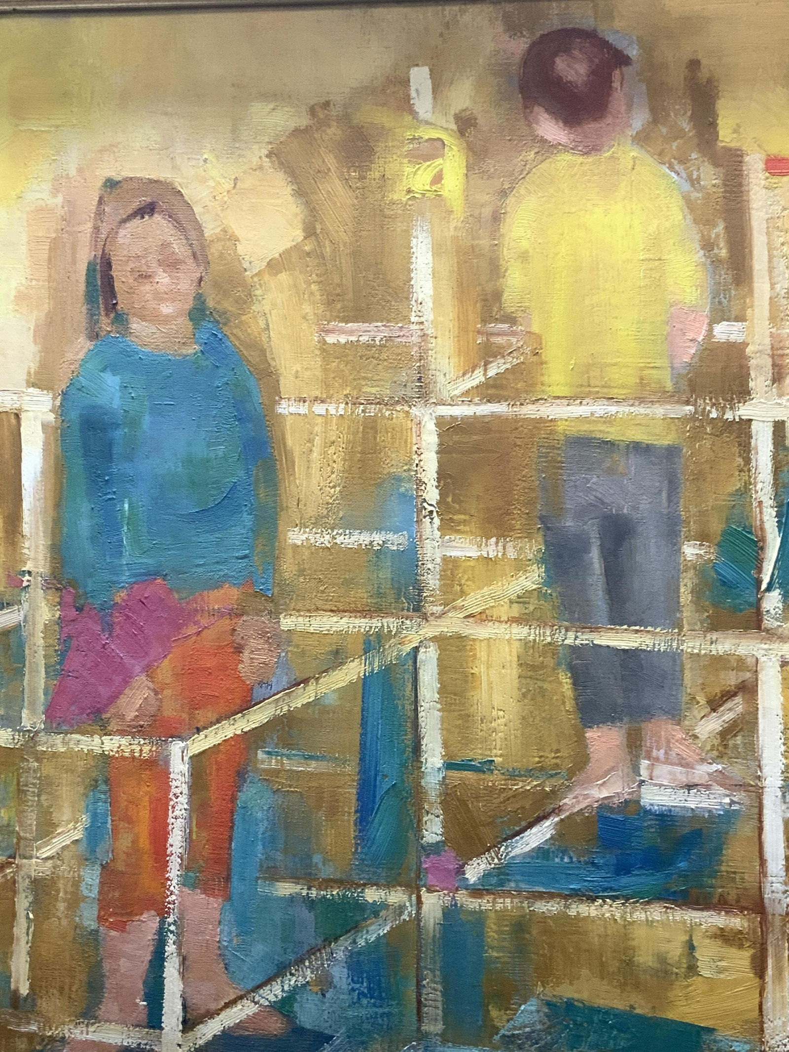 SPAULDING Boy & Girl On Monkey Bars Oil on Canvas (1 of 10)