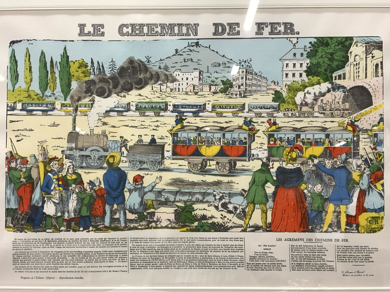 Le Chemin De Fer. Color Lithograph, France (1 of 10)