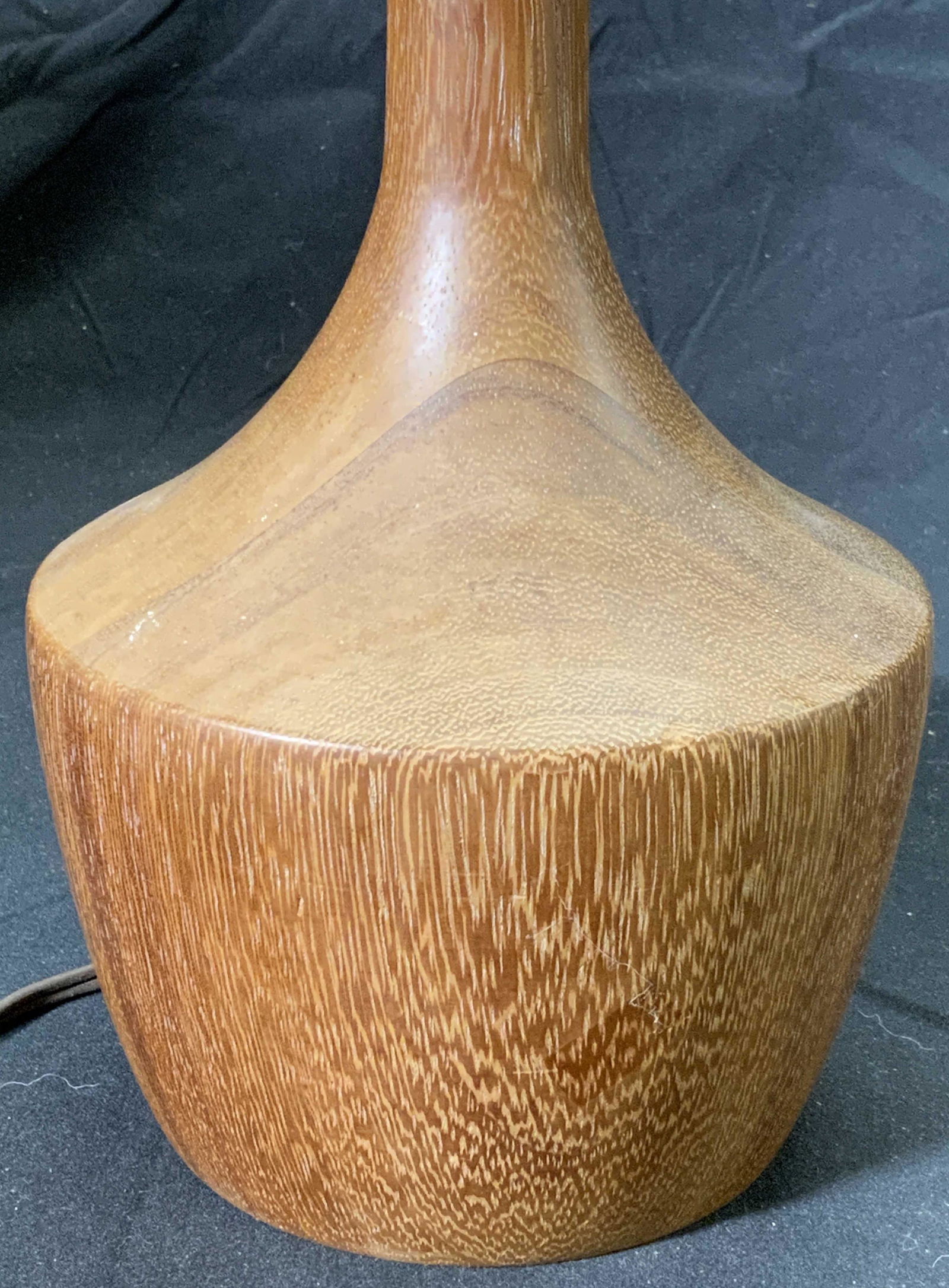 Vintage Solid Dark Wood Table Lamp (1 of 6)