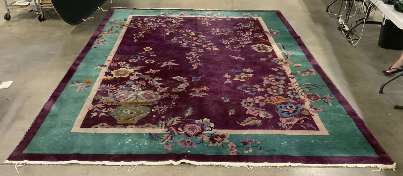 Handmade Chinese Art Deco Room Size Wool Rug (1 of 10)