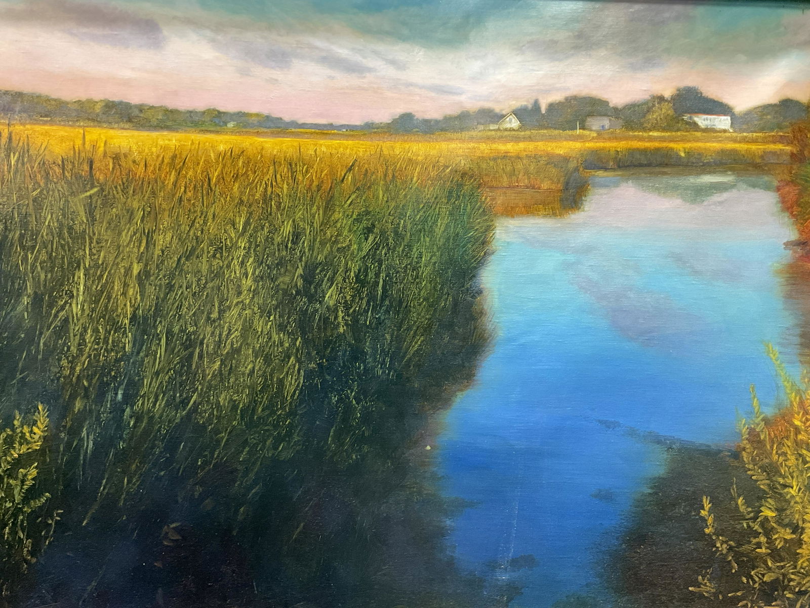 DAVID A DUNLOP Signed Oil Painting Marsh Landscape (1 of 11)