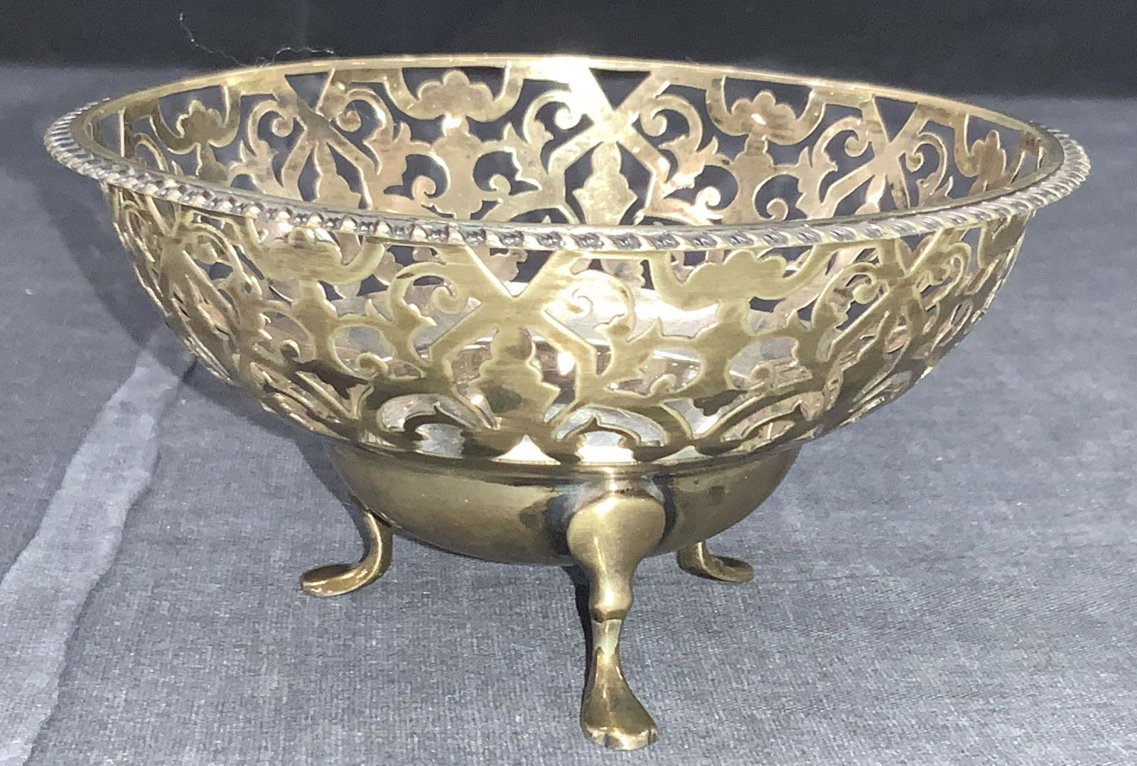 Vintage English Sterling Footed Trinket Bowl (1 of 6)
