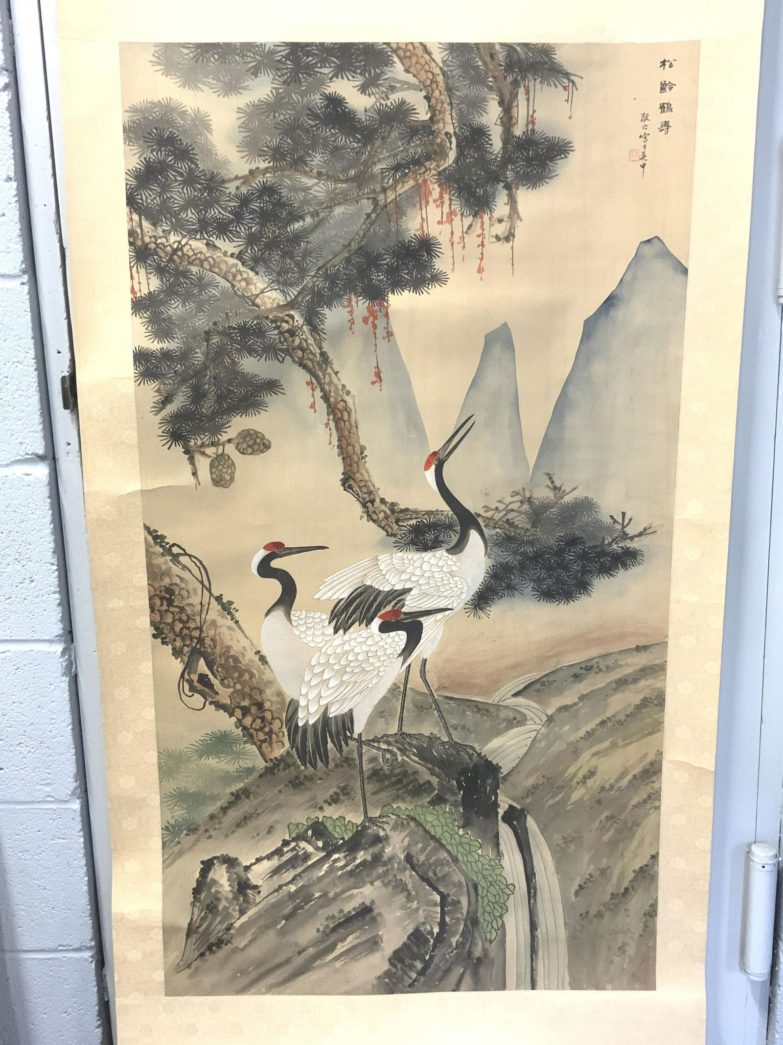 Vintage Asian Paint & Ink on Silk Scroll XL (1 of 15)