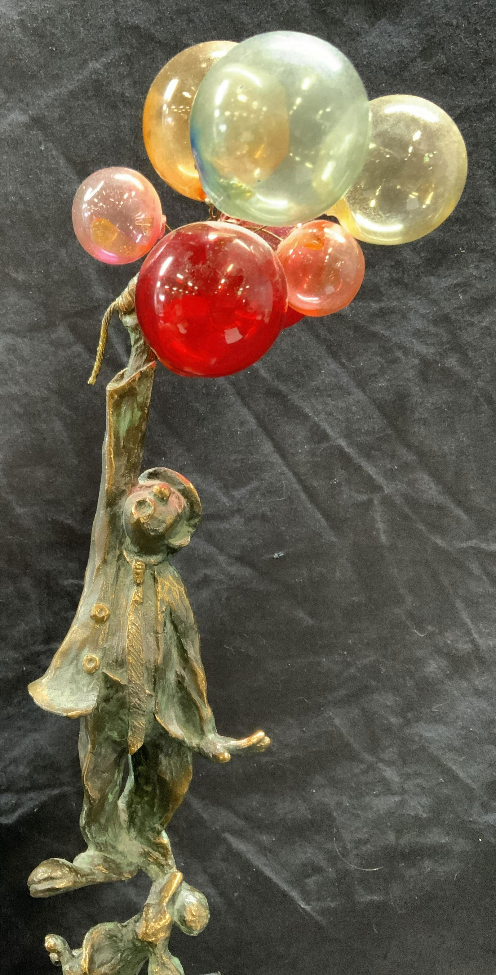 Bronze Clown & Balloons Sculpture on Base (1 of 7)