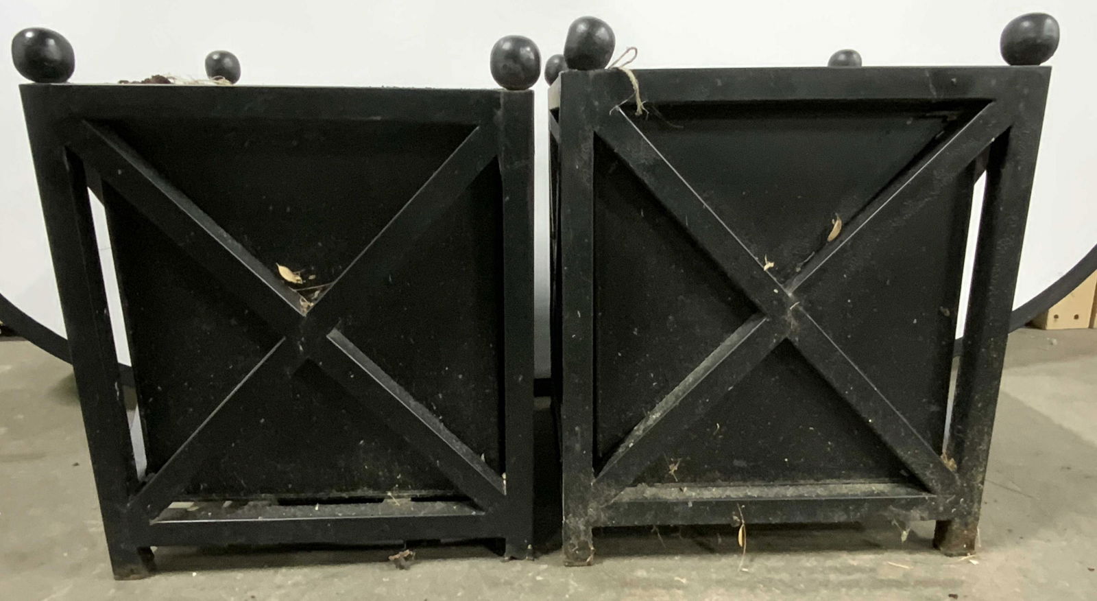 Pair Black Metal Planters (1 of 10)