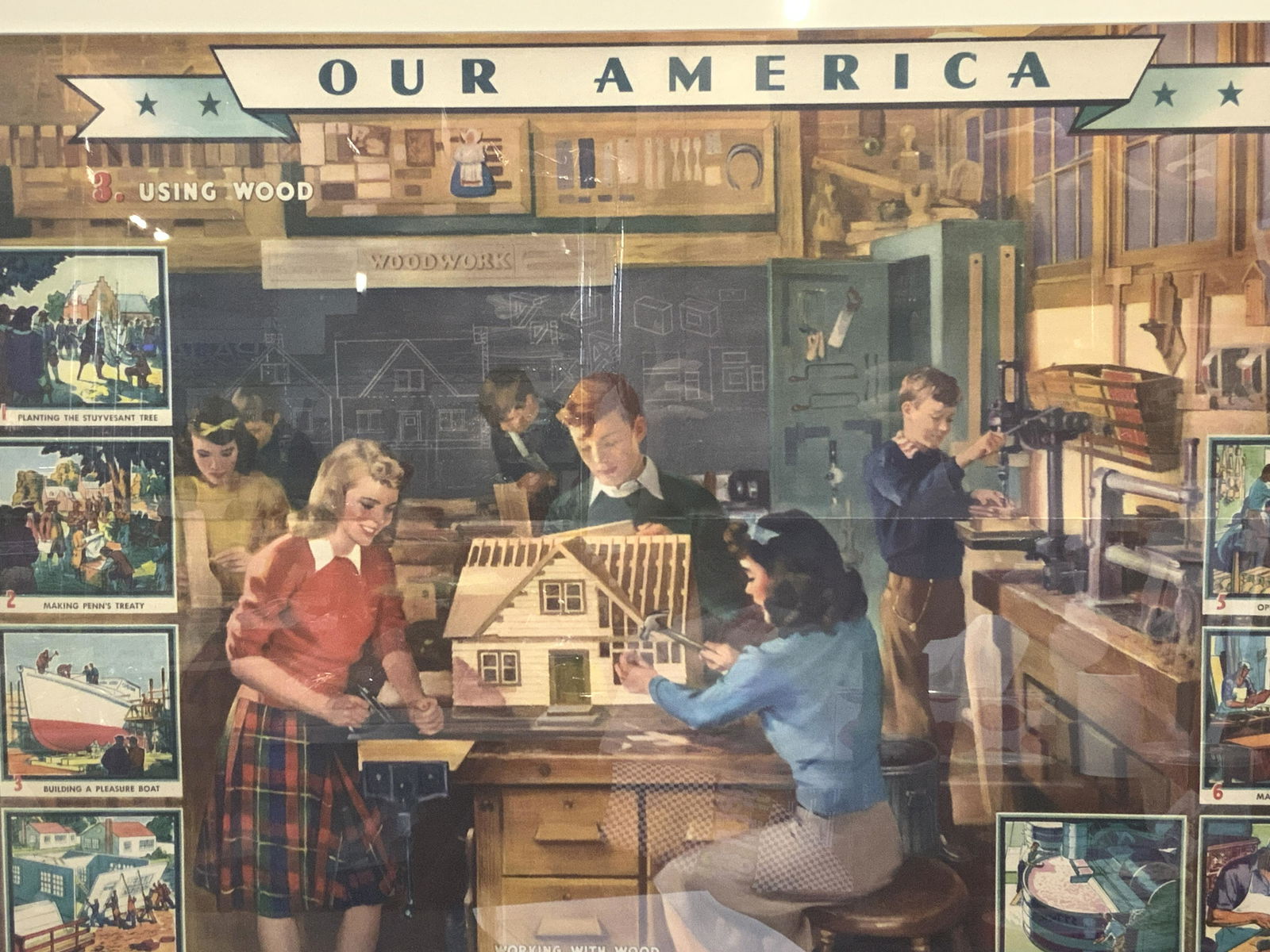 Our America Working With Wood Lithograph (1 of 11)