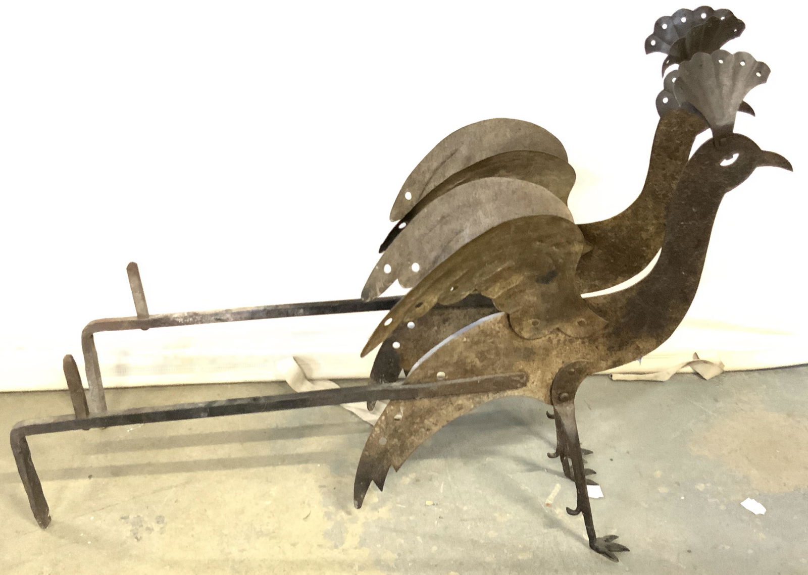 Pair Early 20th Century Iron Avian Andirons (1 of 15)