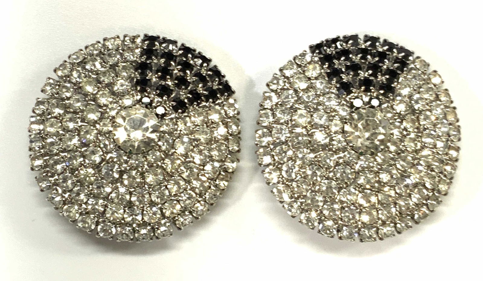 Vintage Crystal Circle Clip On Statement Earrings (1 of 4)