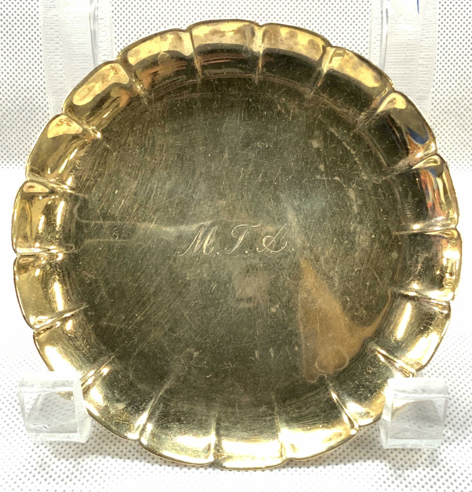 TIFFANY&CO. Gold Toned Sterling Trinket Dish (1 of 7)