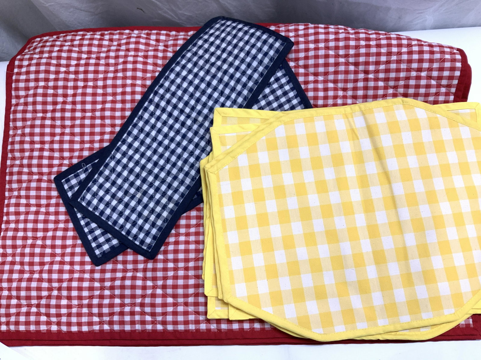 Set 12 Gingham Kitchenalia Items, Placemats, more (1 of 6)