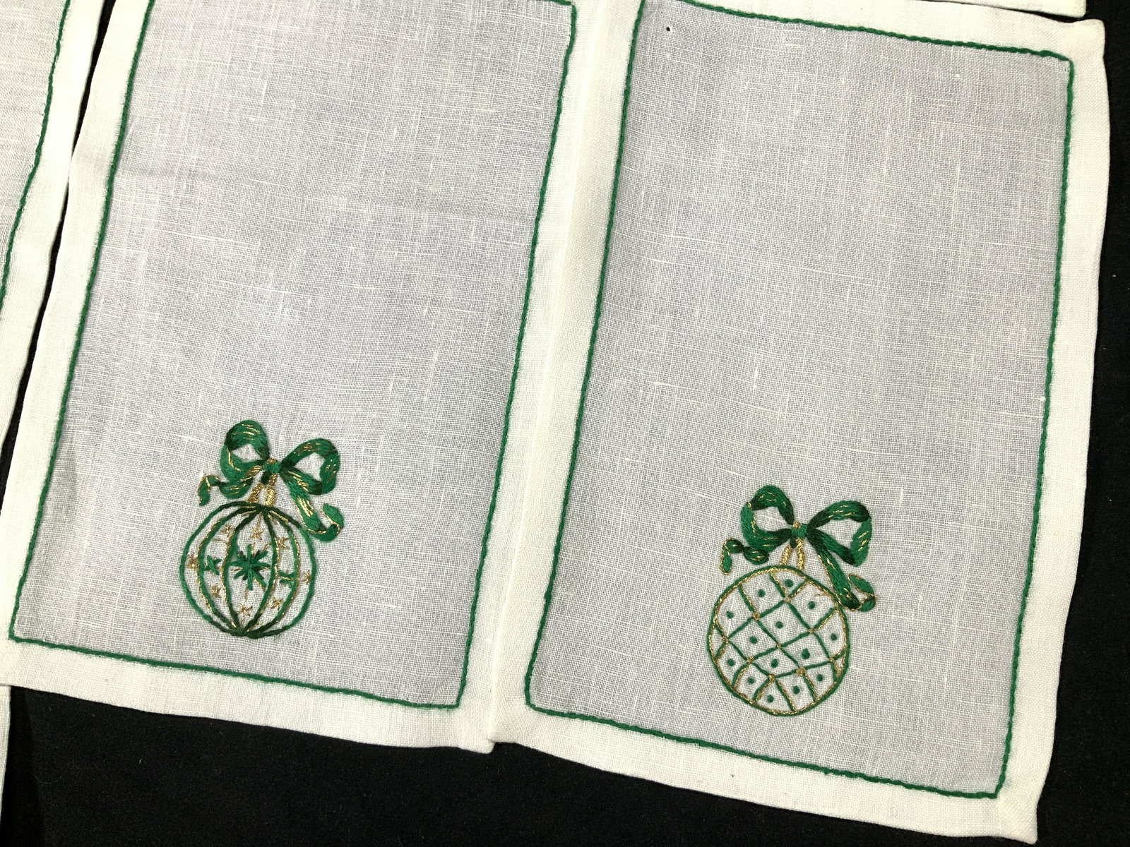 Collect Holiday Embroidered Linen Cocktail Napkins (1 of 6)