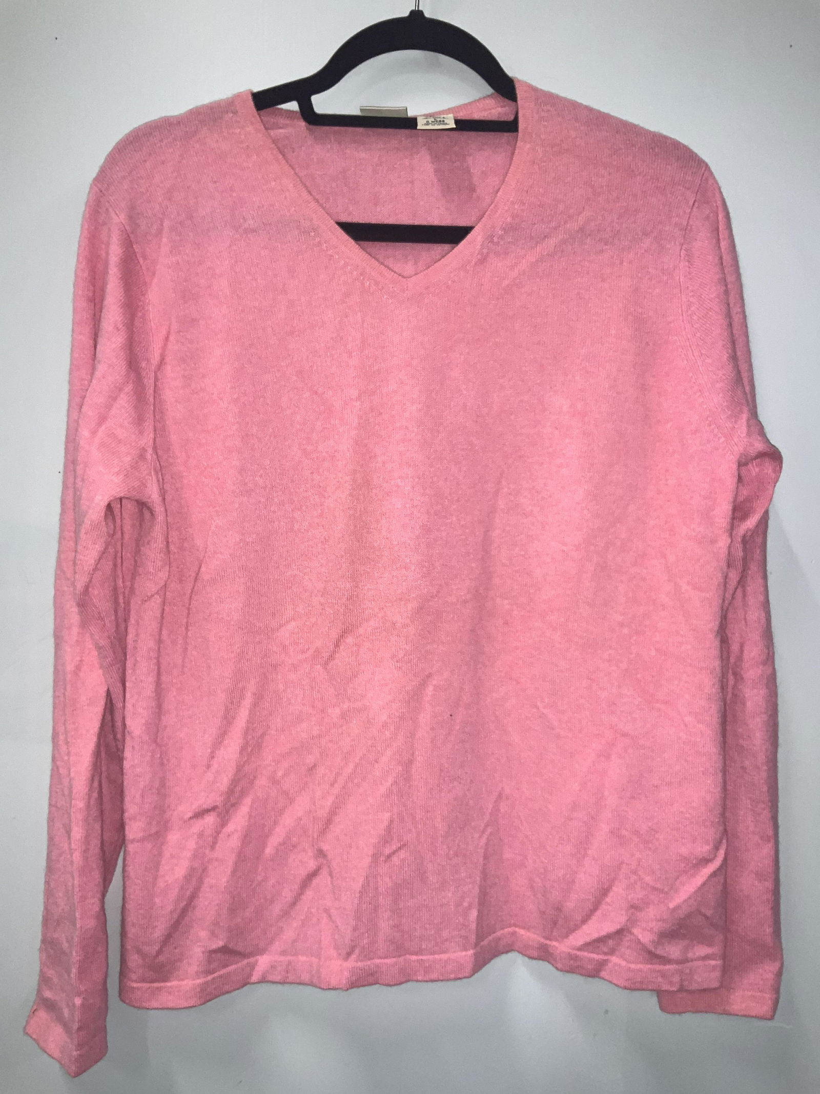 L.L.BEAN Pink Cashmere V Neck Sweater (1 of 7)
