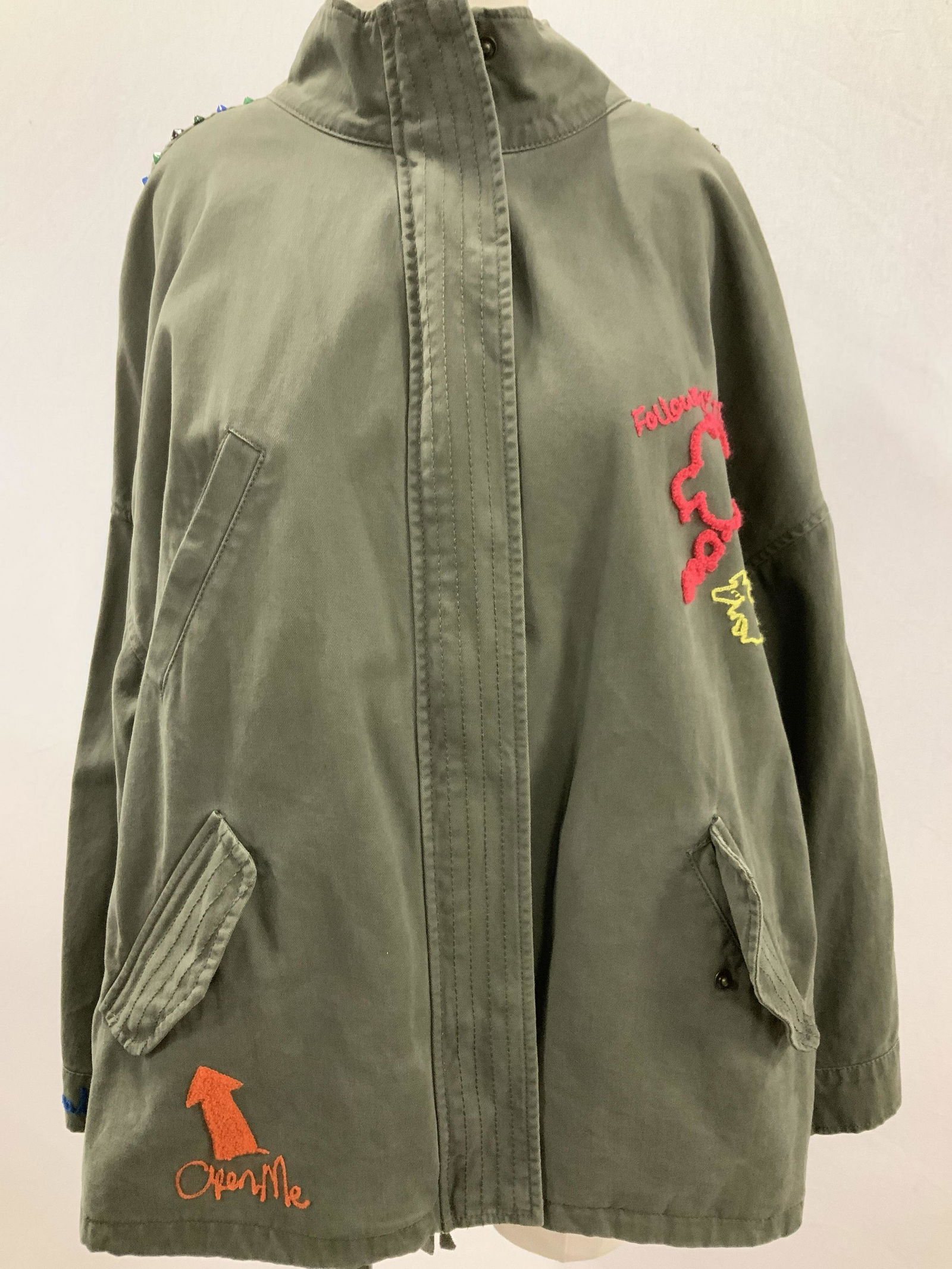 ZARA ARMY Green Cotton Jacket (1 of 6)
