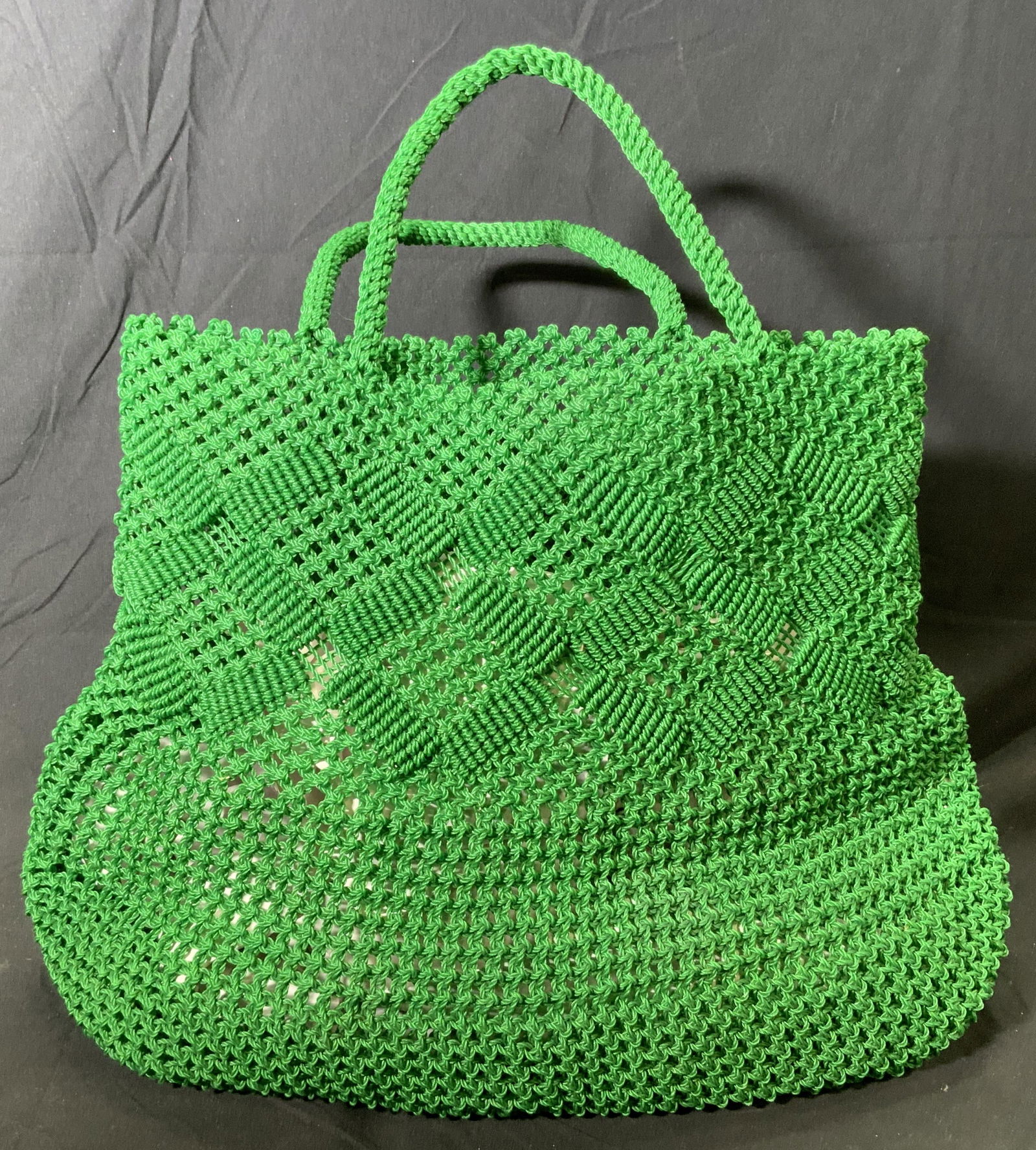 Vintage Green Crochet Tote Bag (1 of 4)