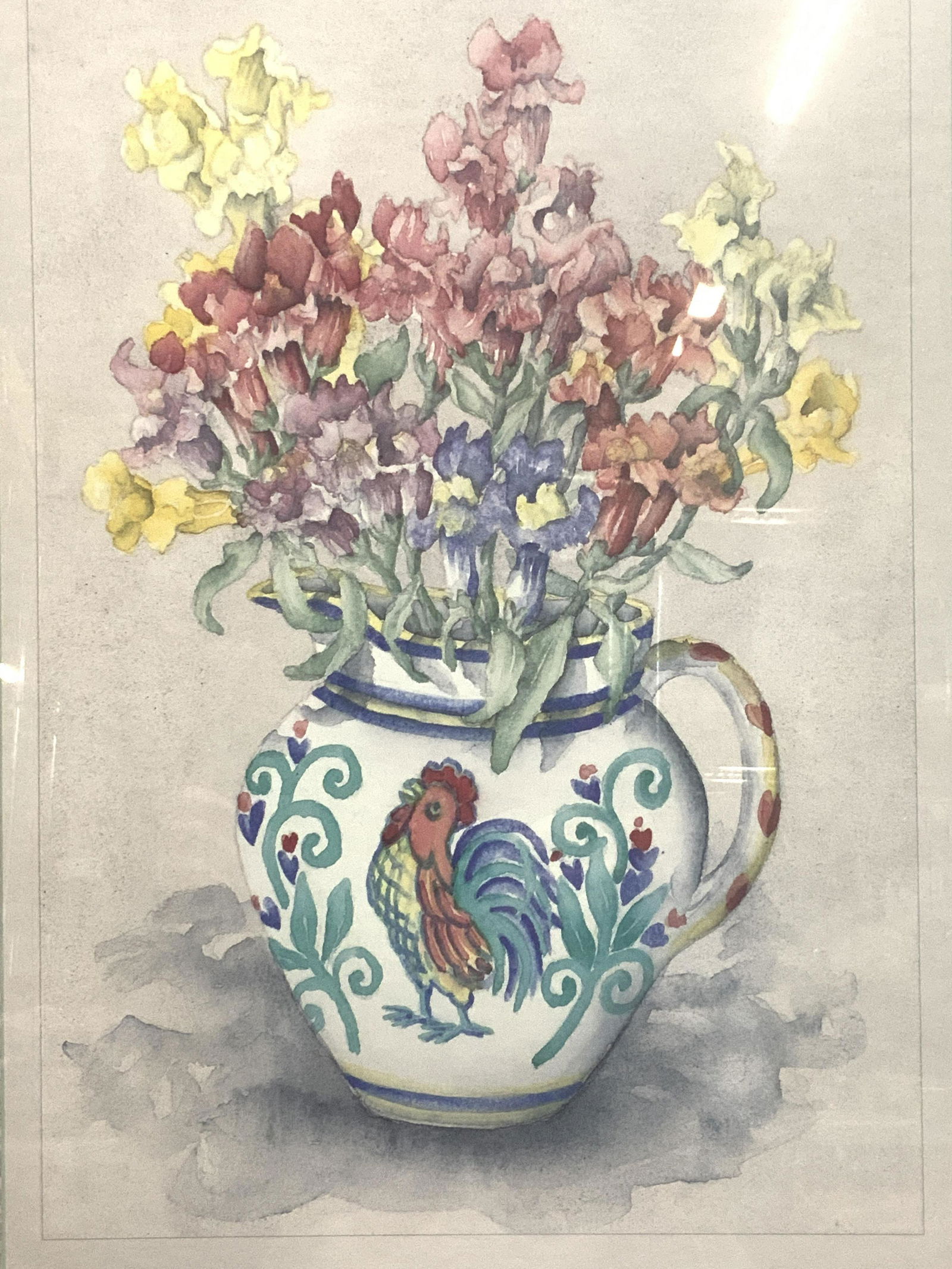 Watercolor Still Life of Flowers Lithograph (1 of 4)