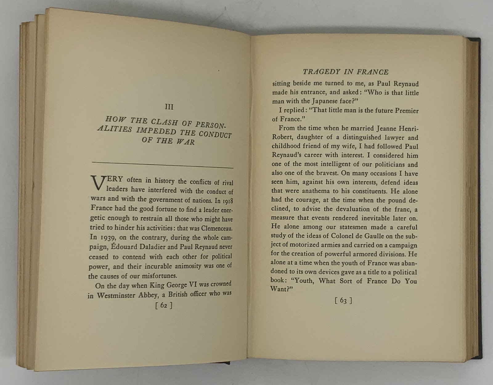 Tragedy In France Andre Maurois Book 1940 1st Ed: Tragedy In France by Andre Maurois Vintage Book, first edition. translated into English by Denver Lindley, published by Harper circa 1940, black cover, measures approx 8 x 6 x 1 1/2 in. Surface wear c