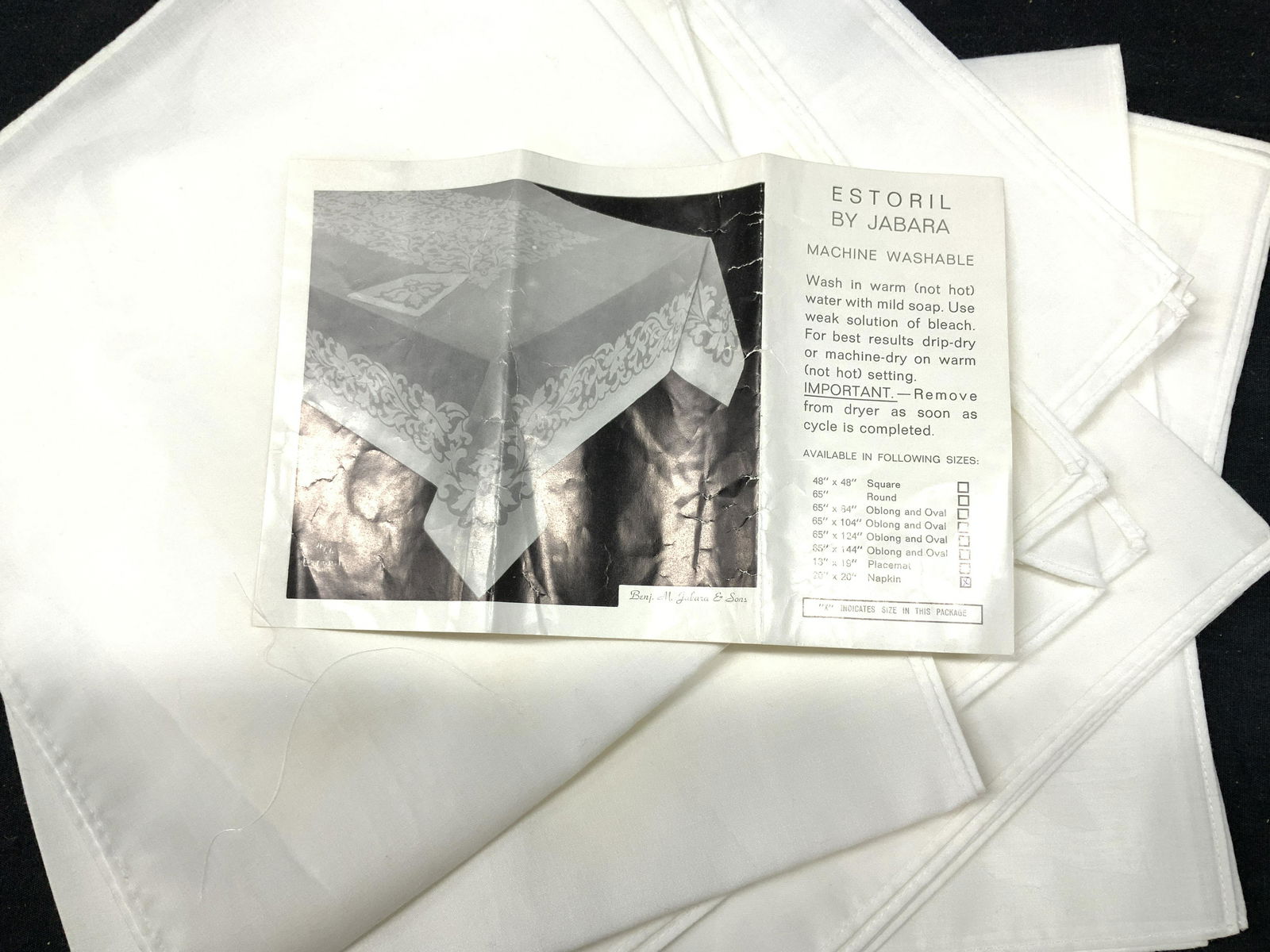 Benjamin M JABARA  Table Linen set 10 , Org bag (1 of 5)