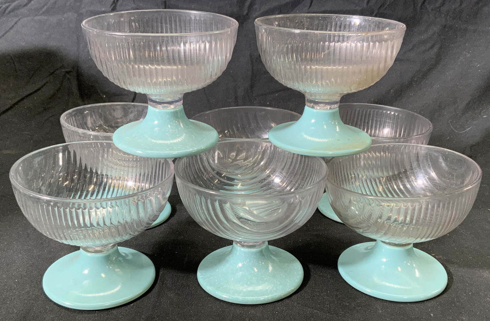 Set 8 Vintage MCM Footed Dessert Bowls Compotes (1 of 5)