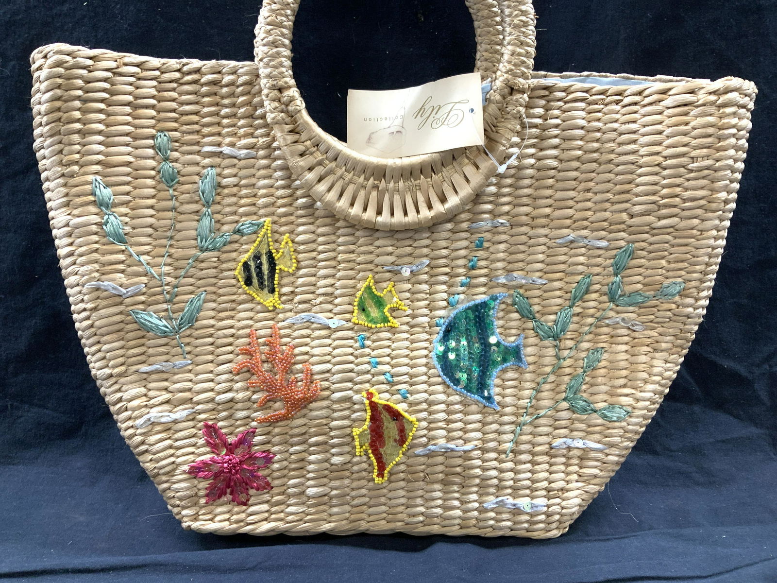 Lily Collection Woven Straw Tote Bag, NWT (1 of 6)