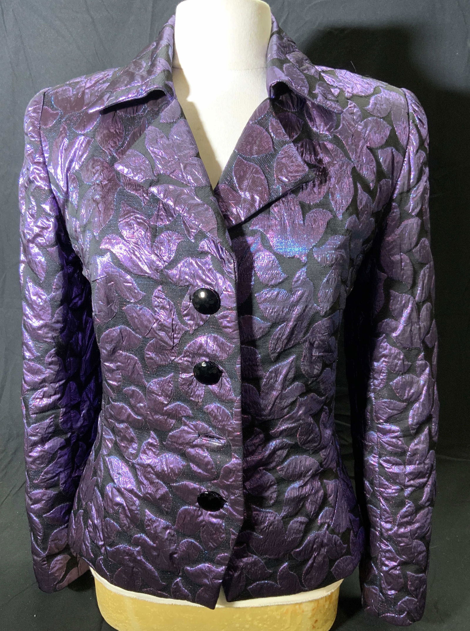 Designer Metallic Purple Evening Jacket (1 of 5)