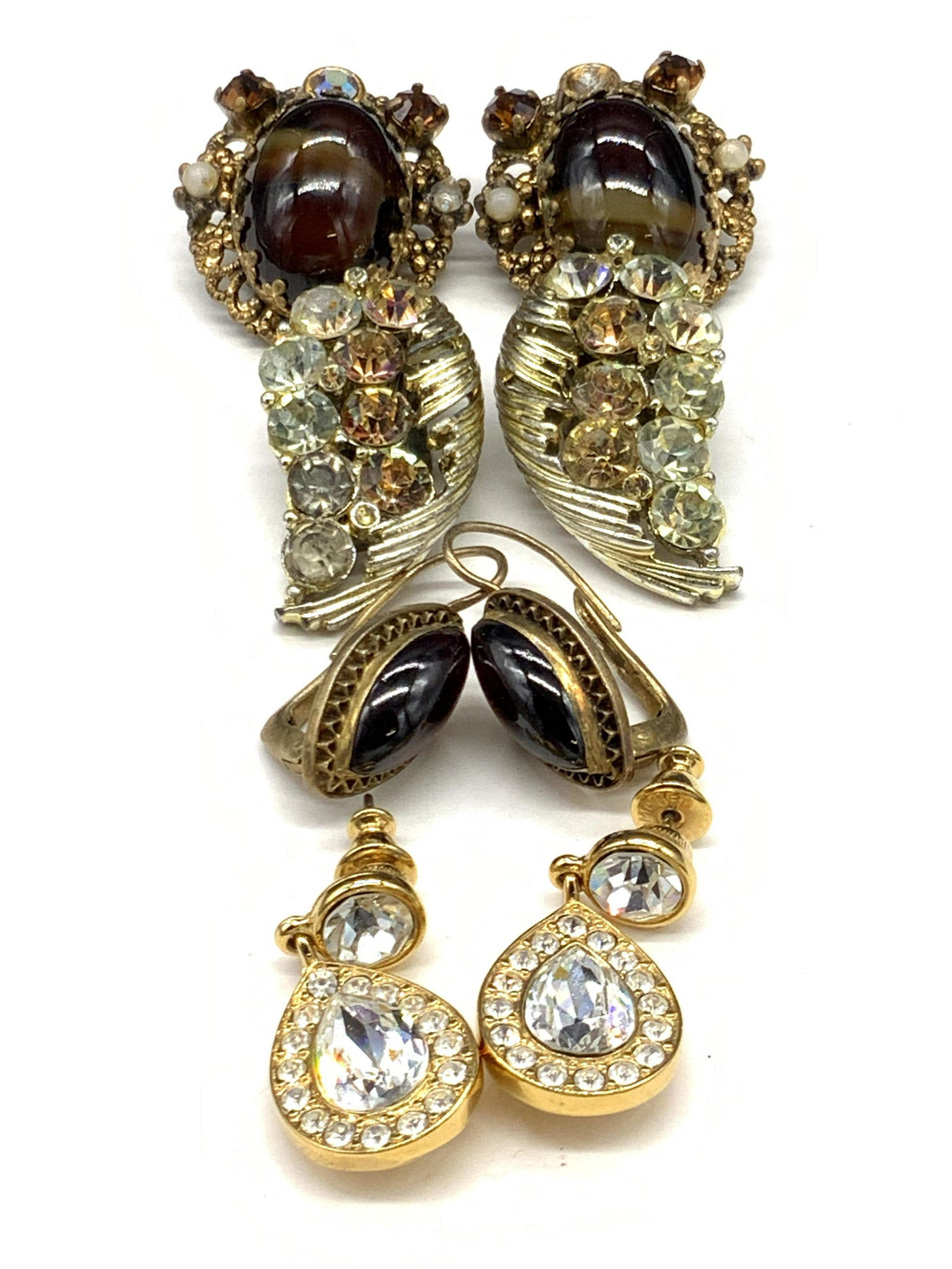 Lot 4 Vintage Earrings, STERLING SILVER & LISNER (1 of 8)