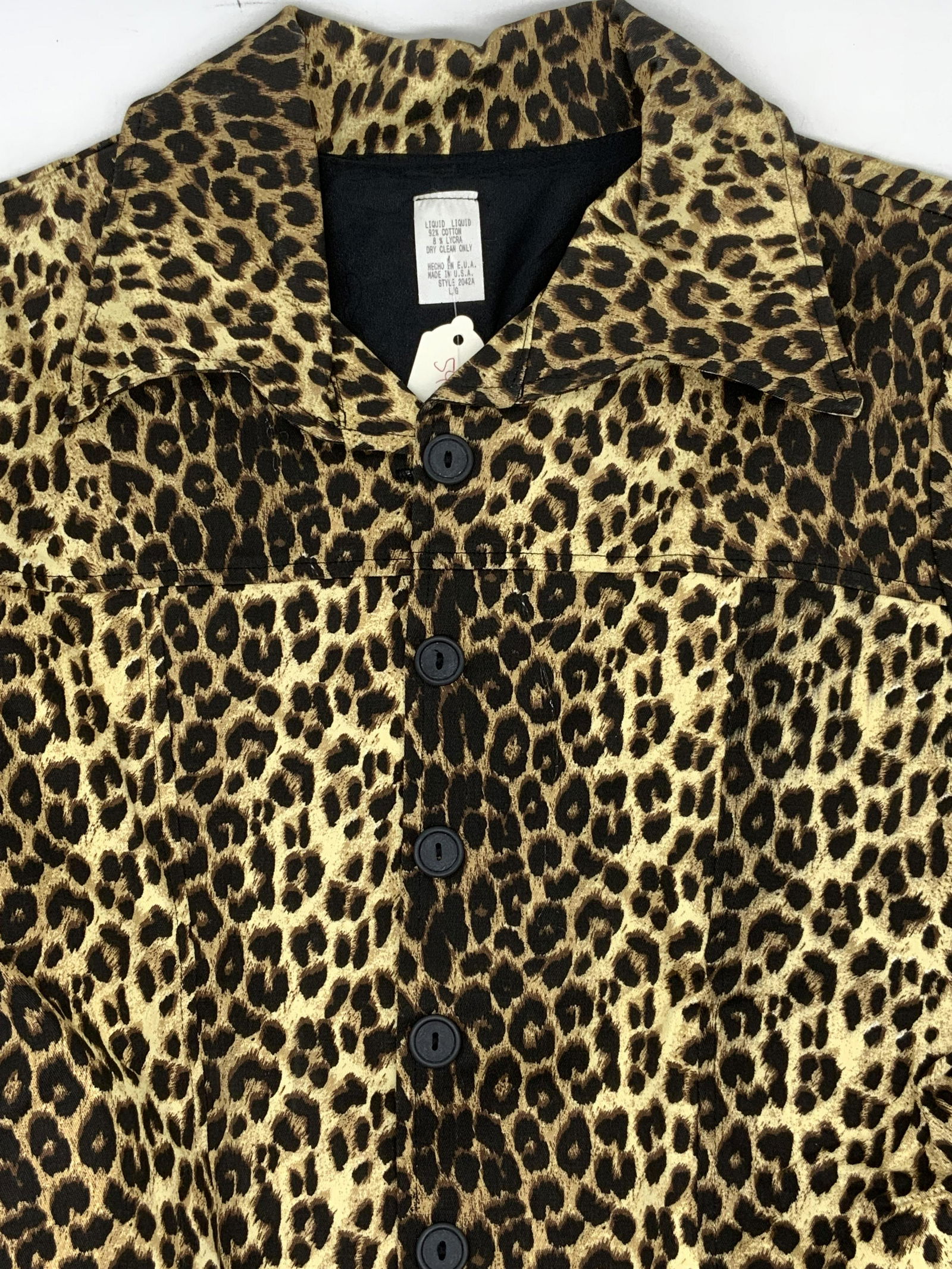LIQUID Cheetah Print Button Up Shirt NWT (1 of 4)