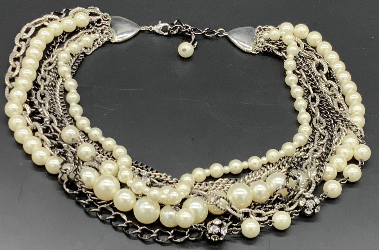 Chunky Pearlescent Multi Chain Necklace, Jewelry (1 of 9)