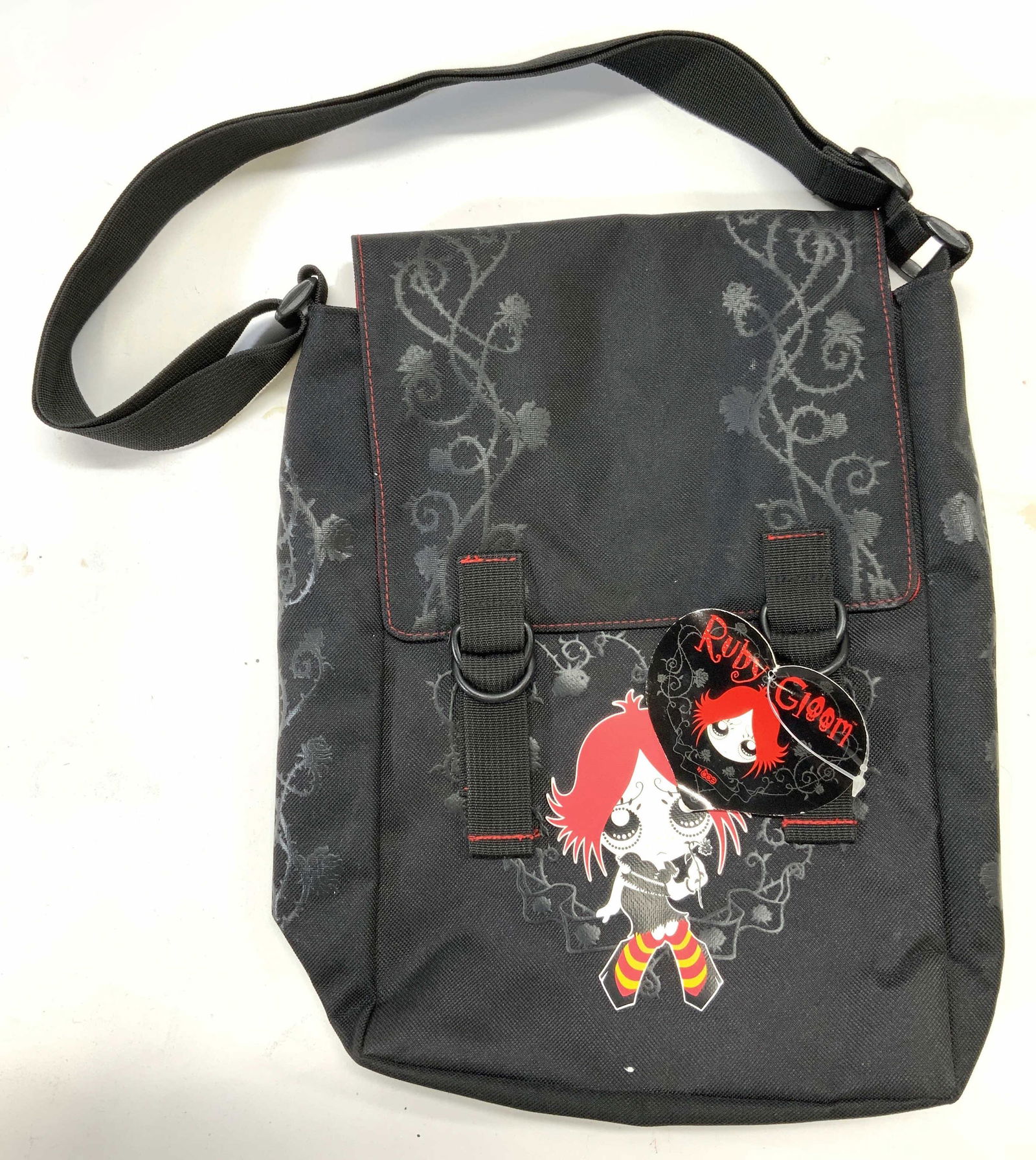 RUBY GLOOM Black Graphic Print Messenger Bag NWT (1 of 5)