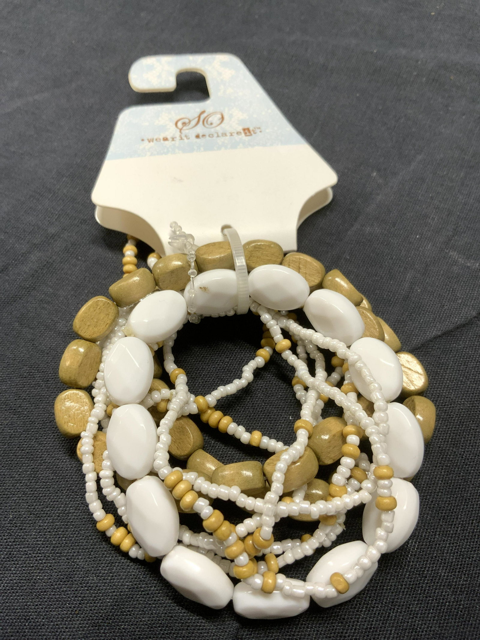 Wood and Glass Beaded Bracelets NWT (1 of 4)