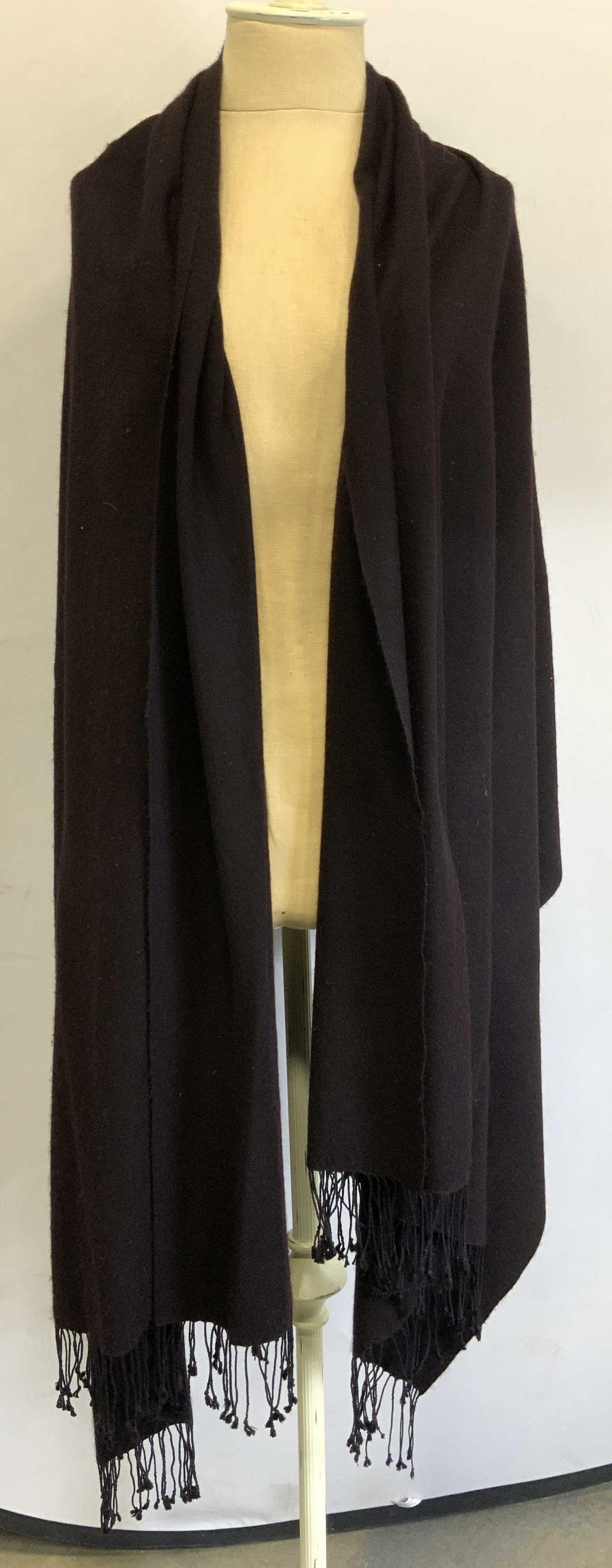 Burgundy Fringed Pashmina Scarf (1 of 4)