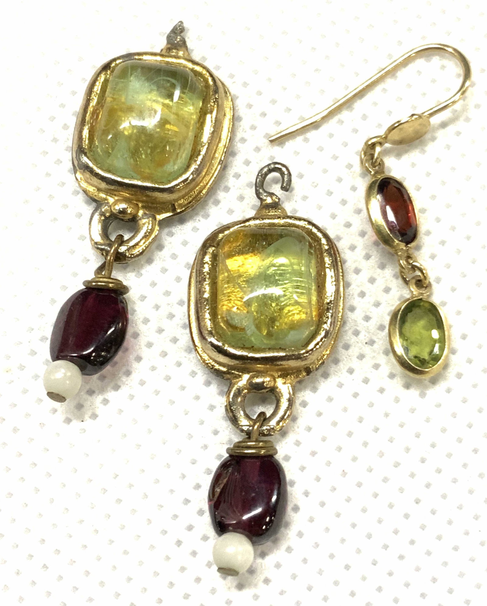 Signed Artisan Crafted Natural Stone Earrings (1 of 5)