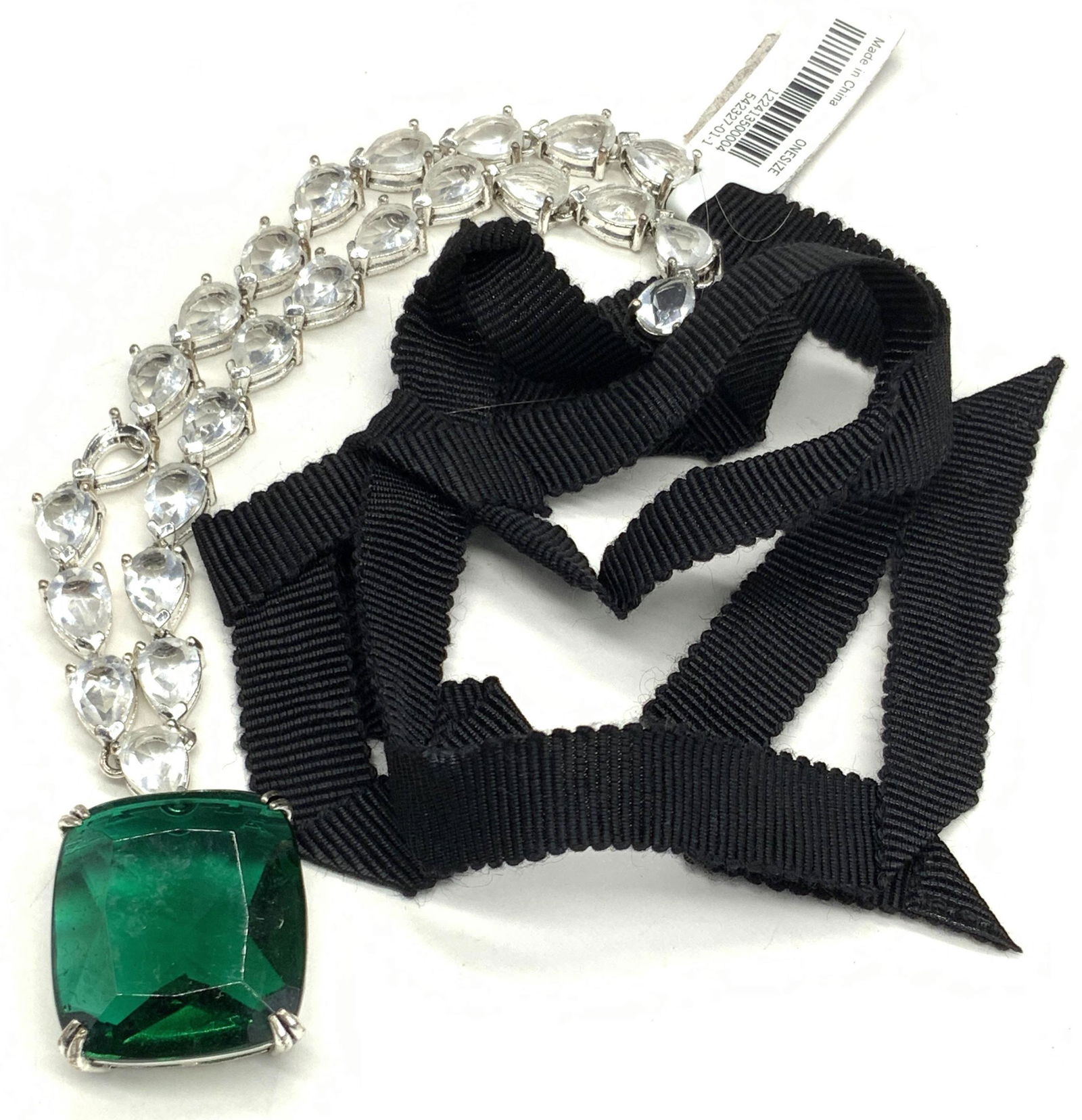 BANANA REPUBLIC Emerald Green Solitaire Necklace (1 of 8)