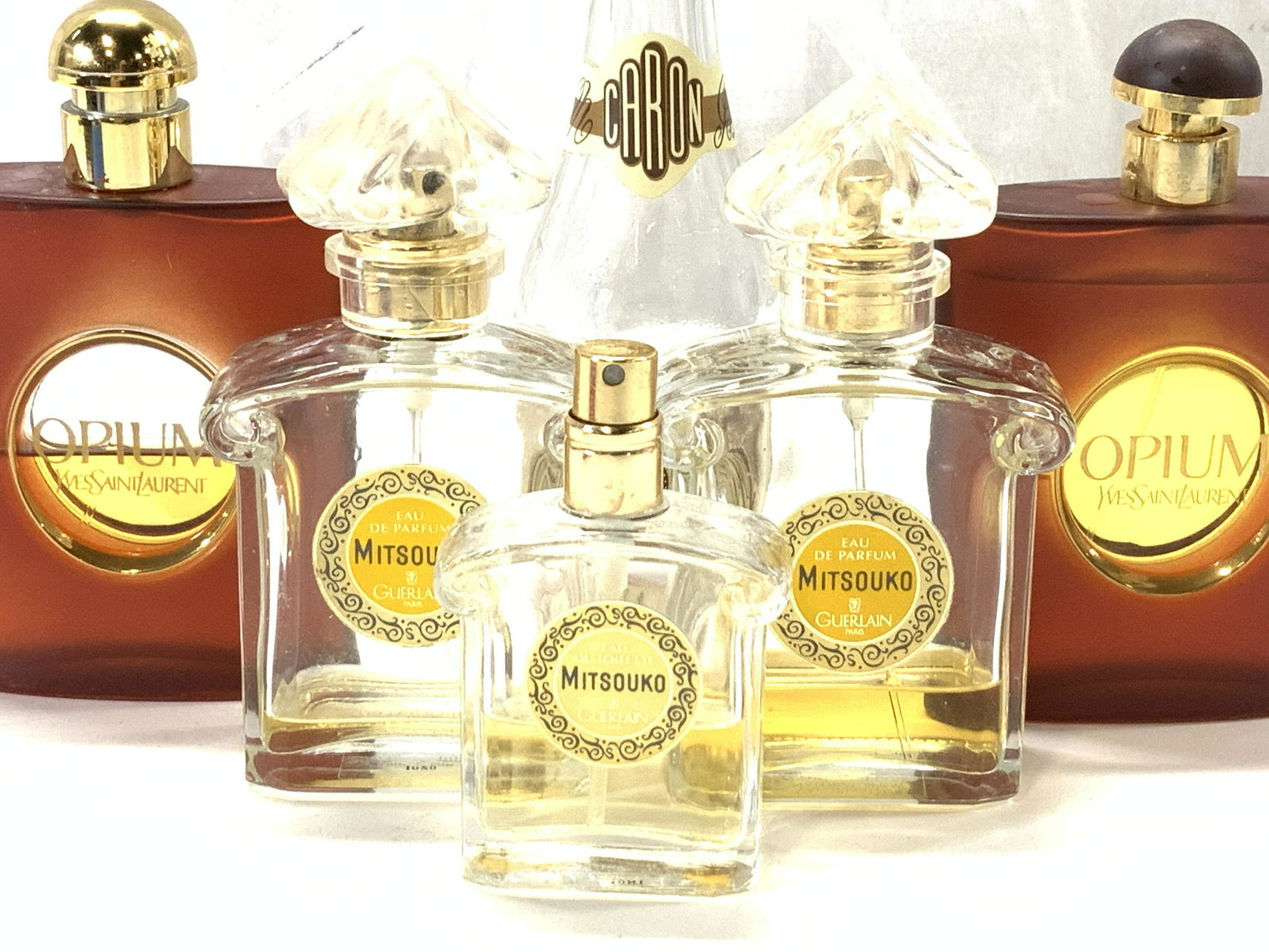 6 Vtg Parisian Perfumes & Bottles, Opium, more (1 of 8)