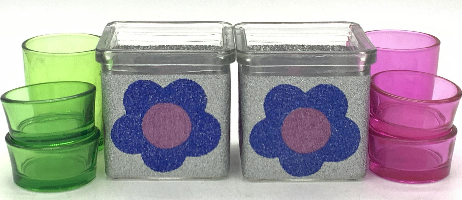 Lot8 Vintage Glass Vessels & Candle Holders (1 of 8)