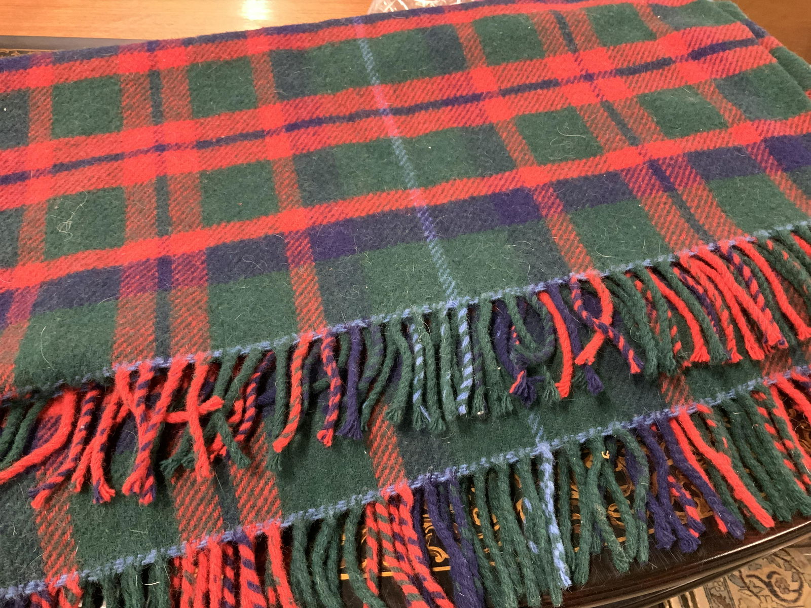 L.L. BEAN Plaid Wool Throw Blanket, Great Britain (1 of 5)