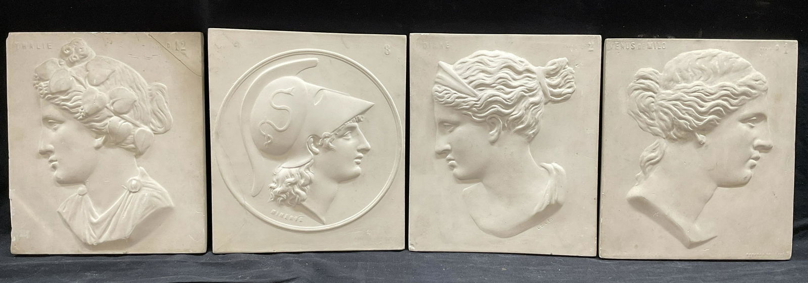 Set 4 Roman Plaster Relief Panel Portraits (1 of 6)