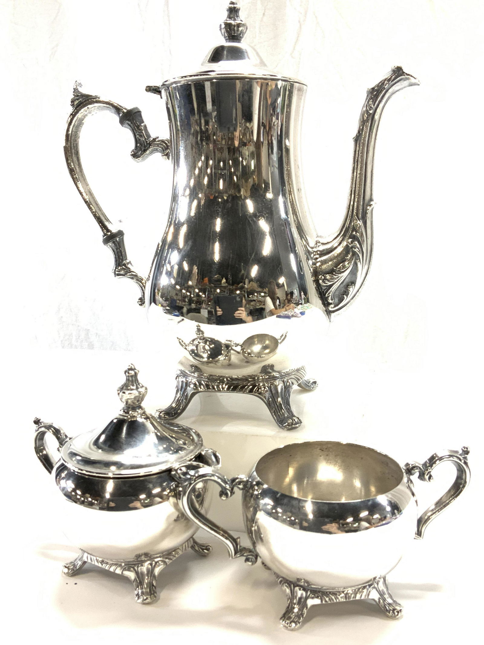 International Silver Plated 3 Pc Tea/ Coffee Set (1 of 9)