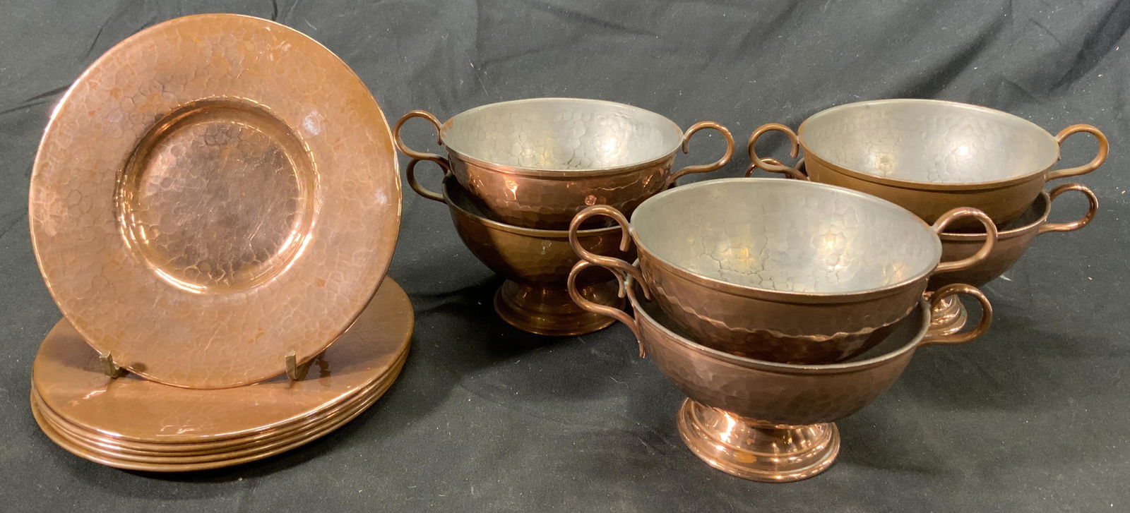 Set 12 Hand Made Copper Cups & Saucers, Chile (1 of 6)