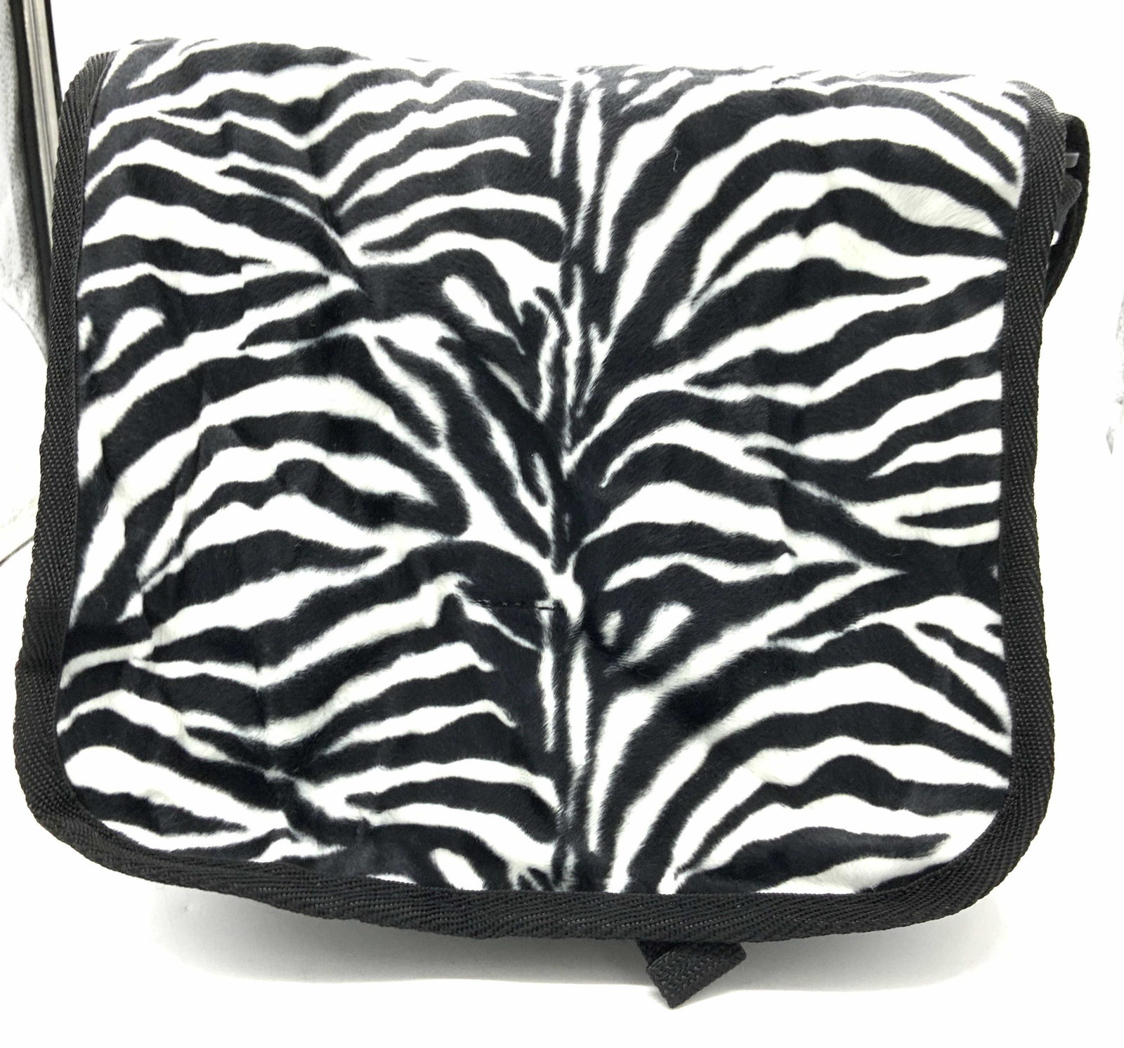 New Lot 3 Zebra Print Plush Crossbody Handbag: 3 plush fabric crossbody/ handbags/ Totes with black and white zebra print. prints- Wide straps that are adjustable, longest measurement is 23 in. Each bag has a fold over flap with 2 interior compart