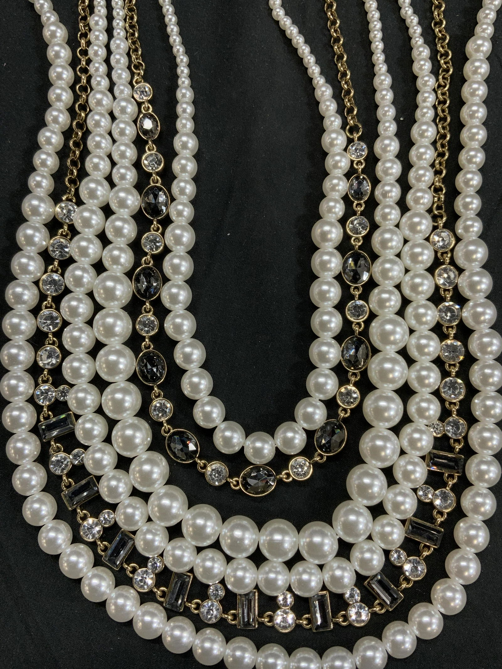 Pearlescent/Crystal Multi Statement Necklace (1 of 6)