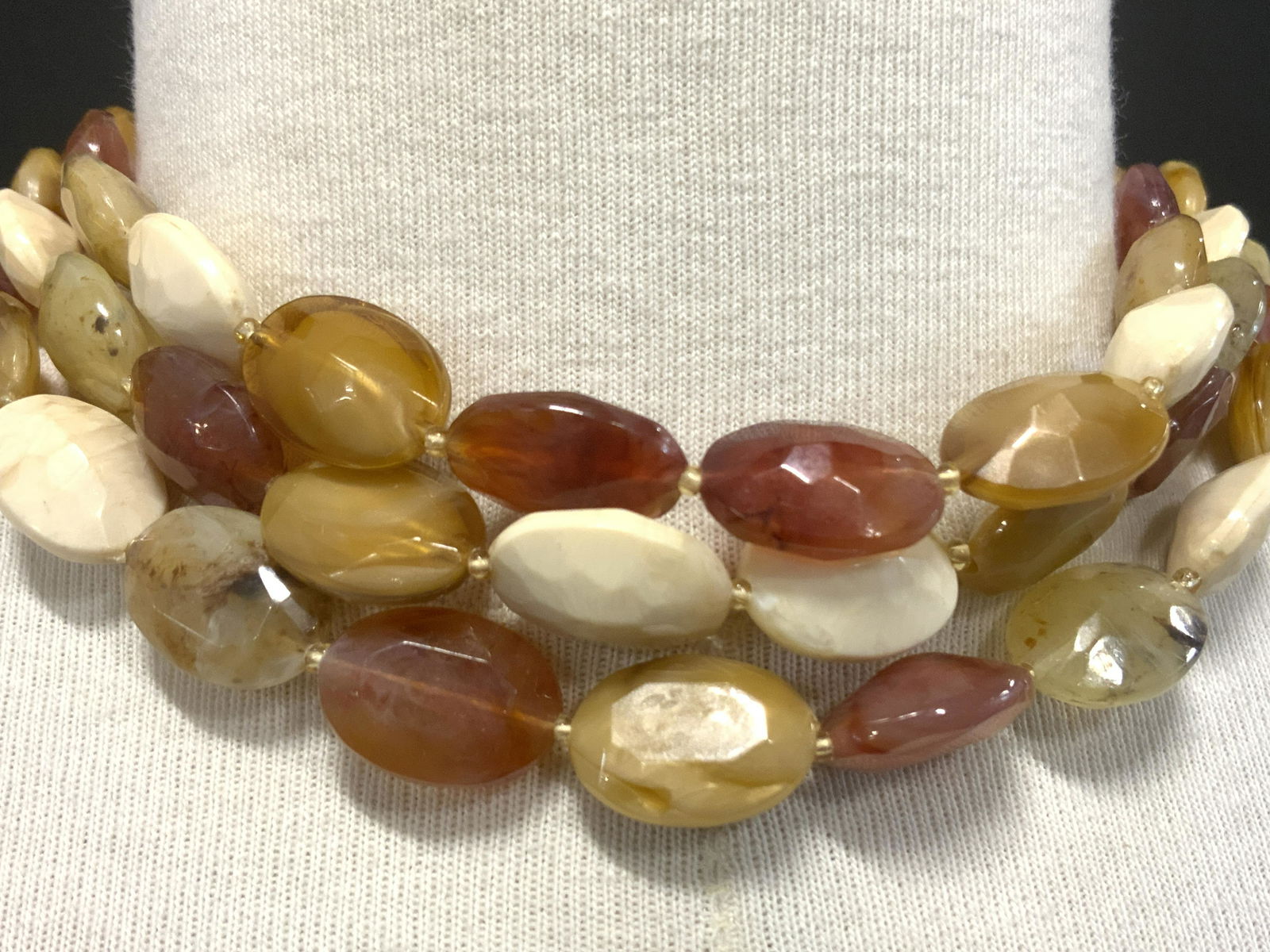 Triple Strand Glass Beaded Necklace (1 of 4)