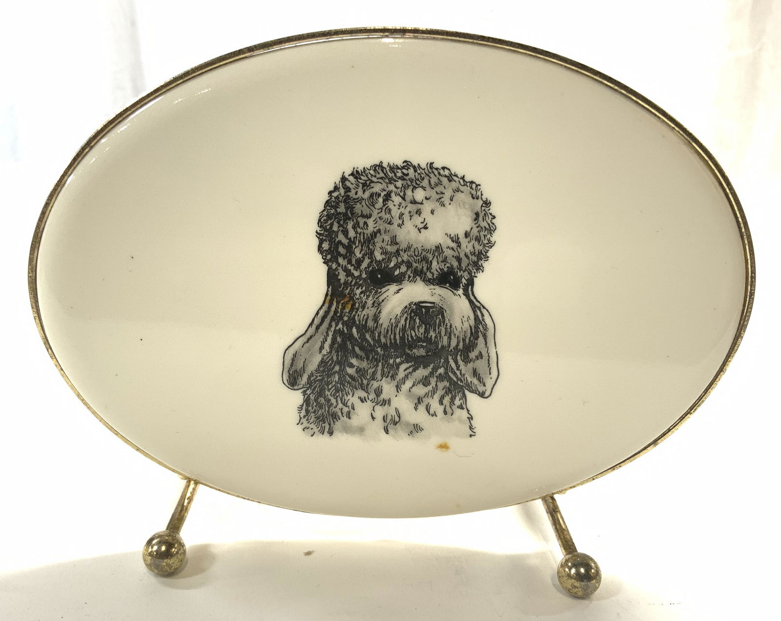 Dog Portrait Porcelain Plaque On Metal Stand (1 of 6)