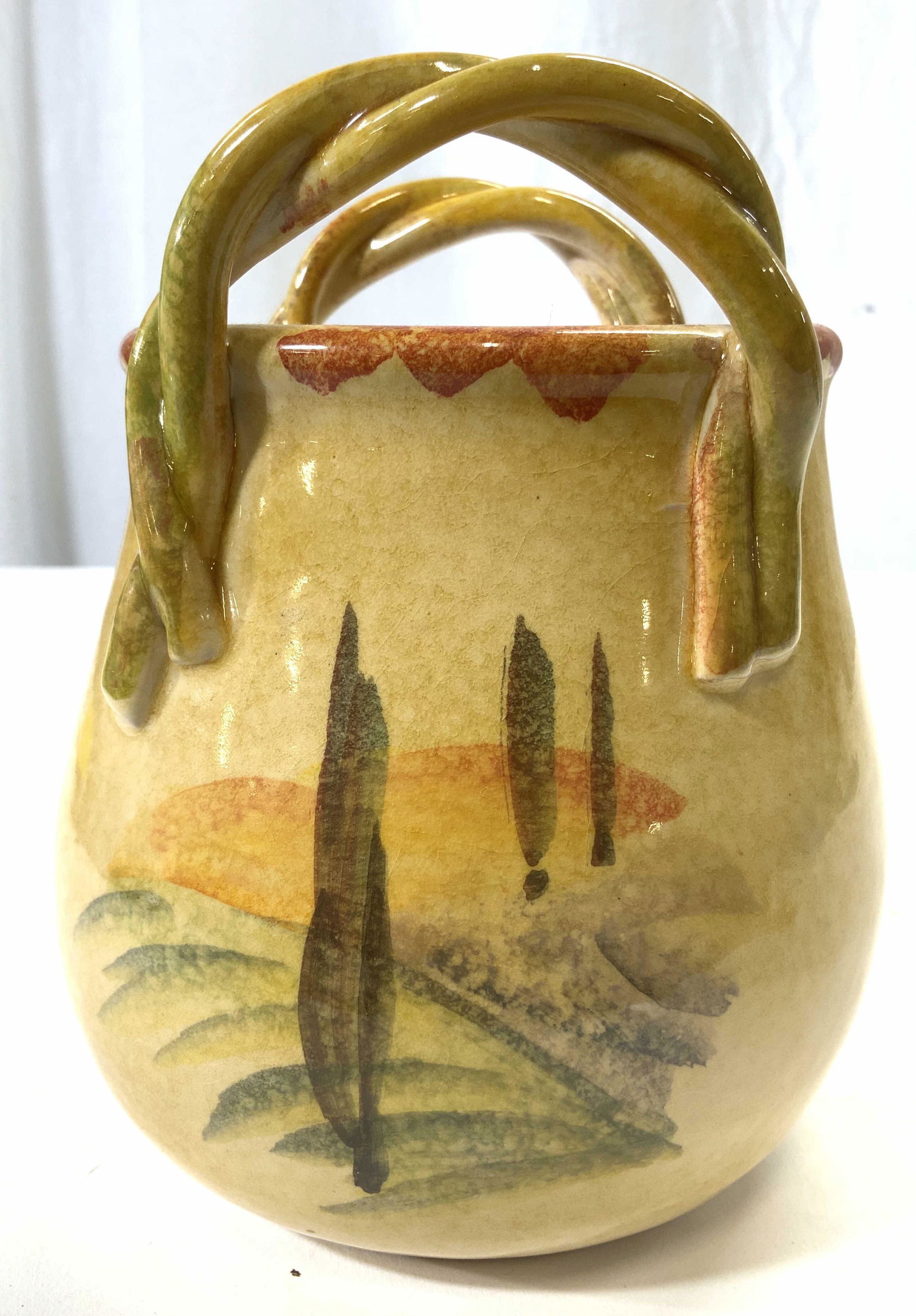 TALICA ARS Painted Ceramic Basket Vessel, Italy (1 of 7)