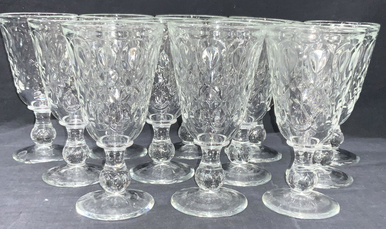 Set12 LA ROCHERE Vintage Cut Glass Goblets, France (1 of 7)
