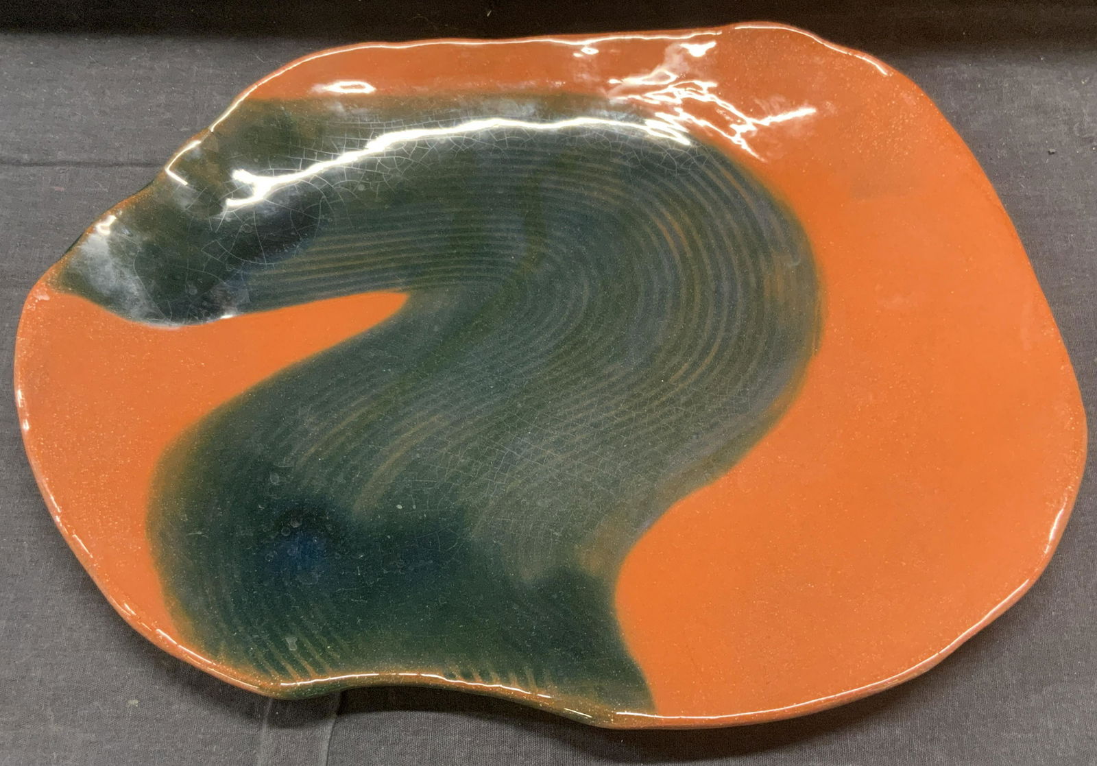 Signed Handmade MCM Pottered Plate With Glaze (1 of 4)