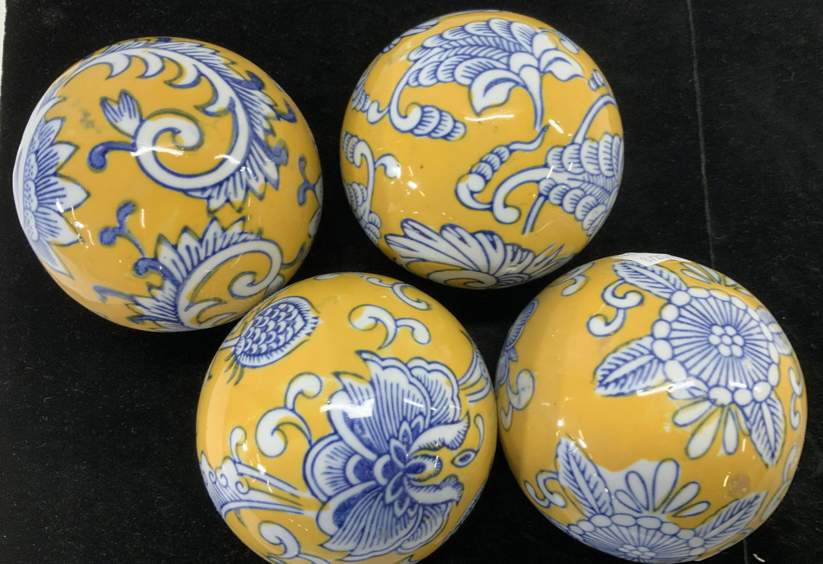 Set 4 Hand Painted Porcelain Orb Decor (1 of 4)