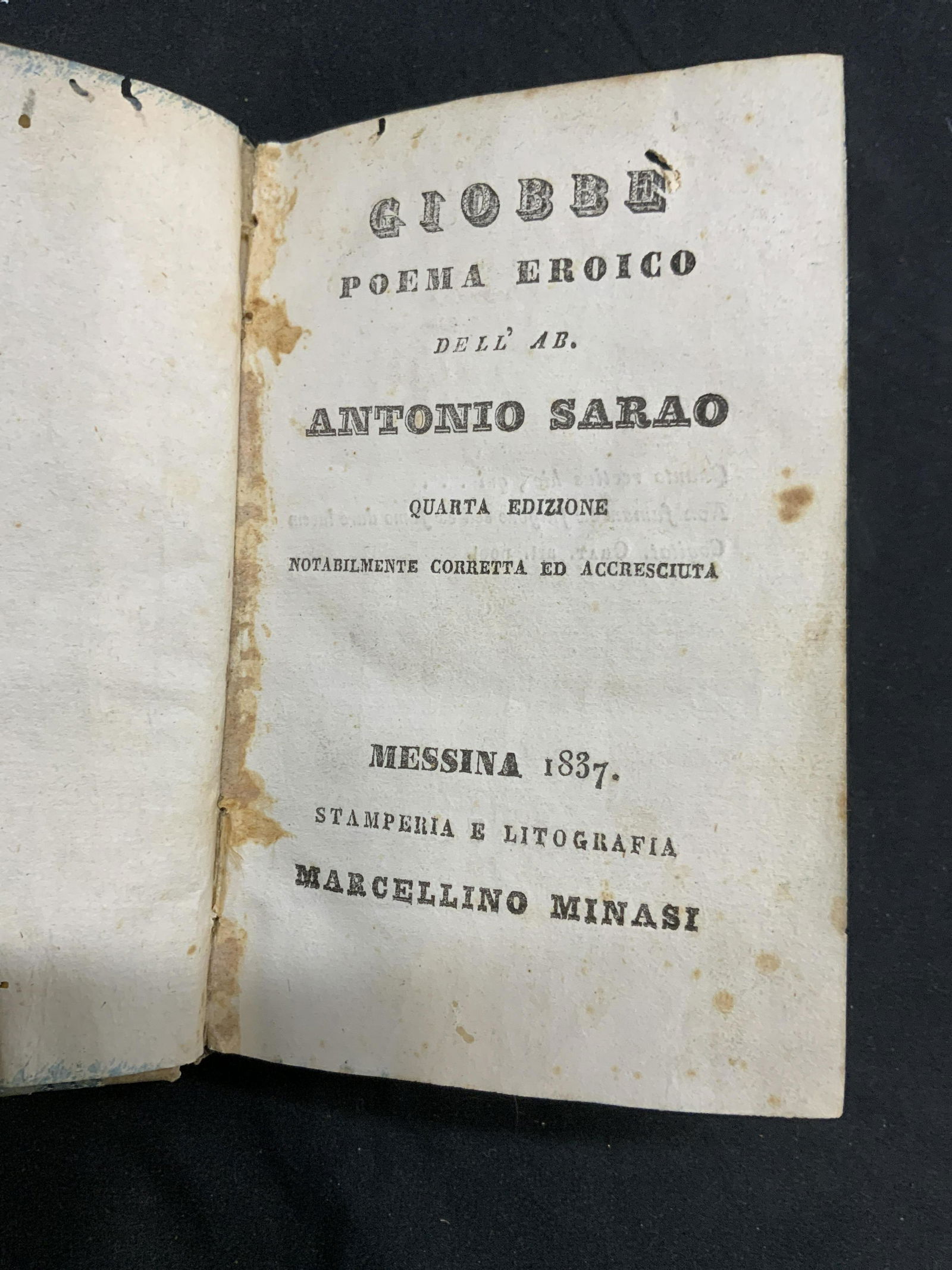 Antonio Sarao GIOBBE Antique Poetry Book (1 of 4)
