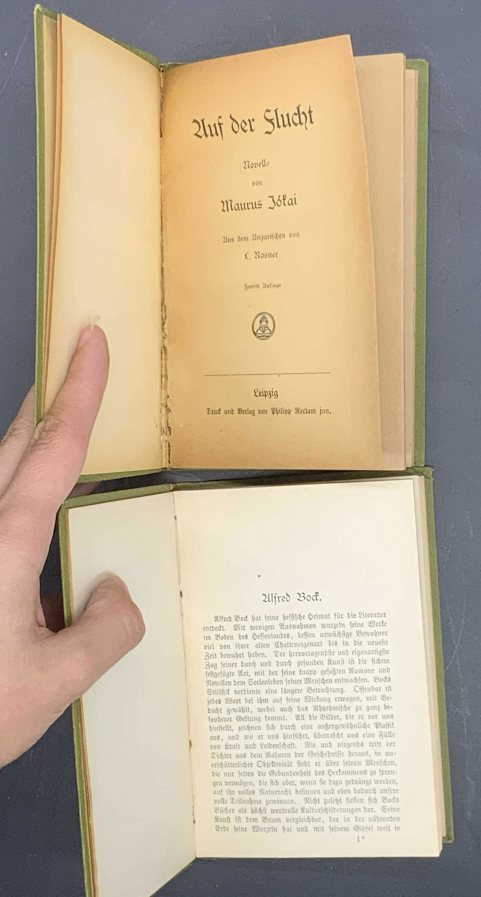 Lot of 6 Green Antique German Books (1 of 5)