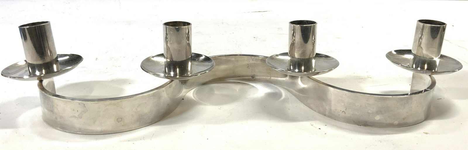Vintage Metal 4 Arm S Curve Metal Candelabra (1 of 7)