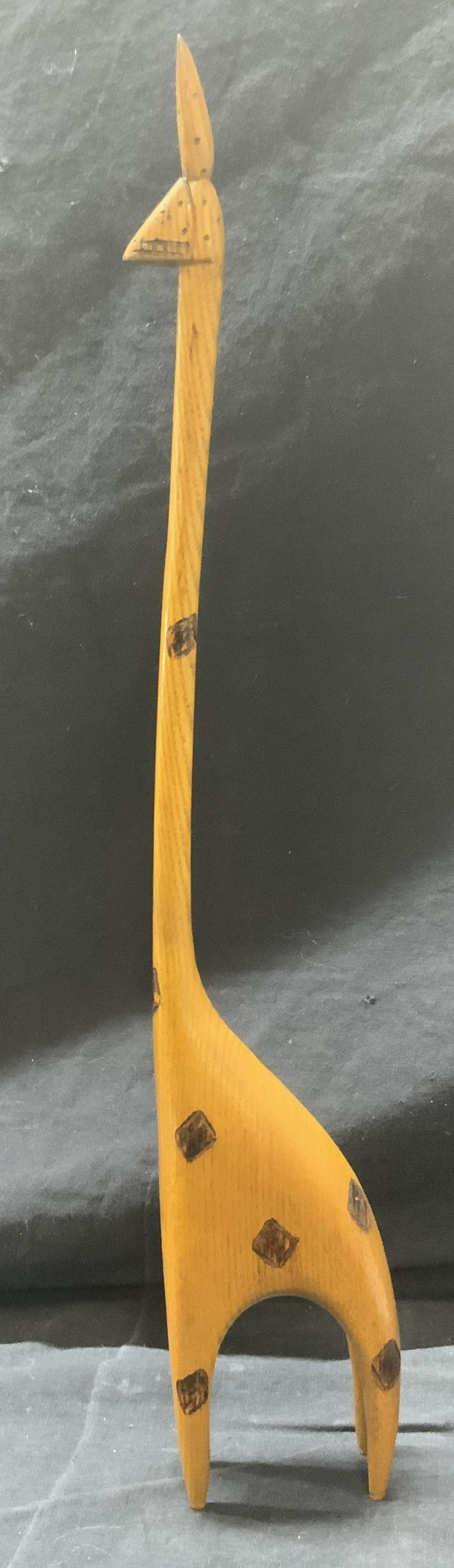 Mid Century Modern Wood Carved Giraffe (1 of 6)